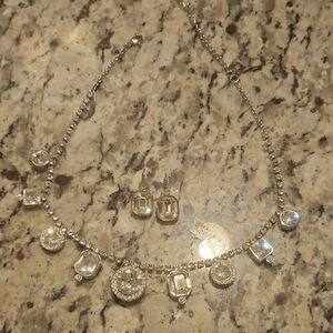 Elegant Silver Necklace and Earring Set